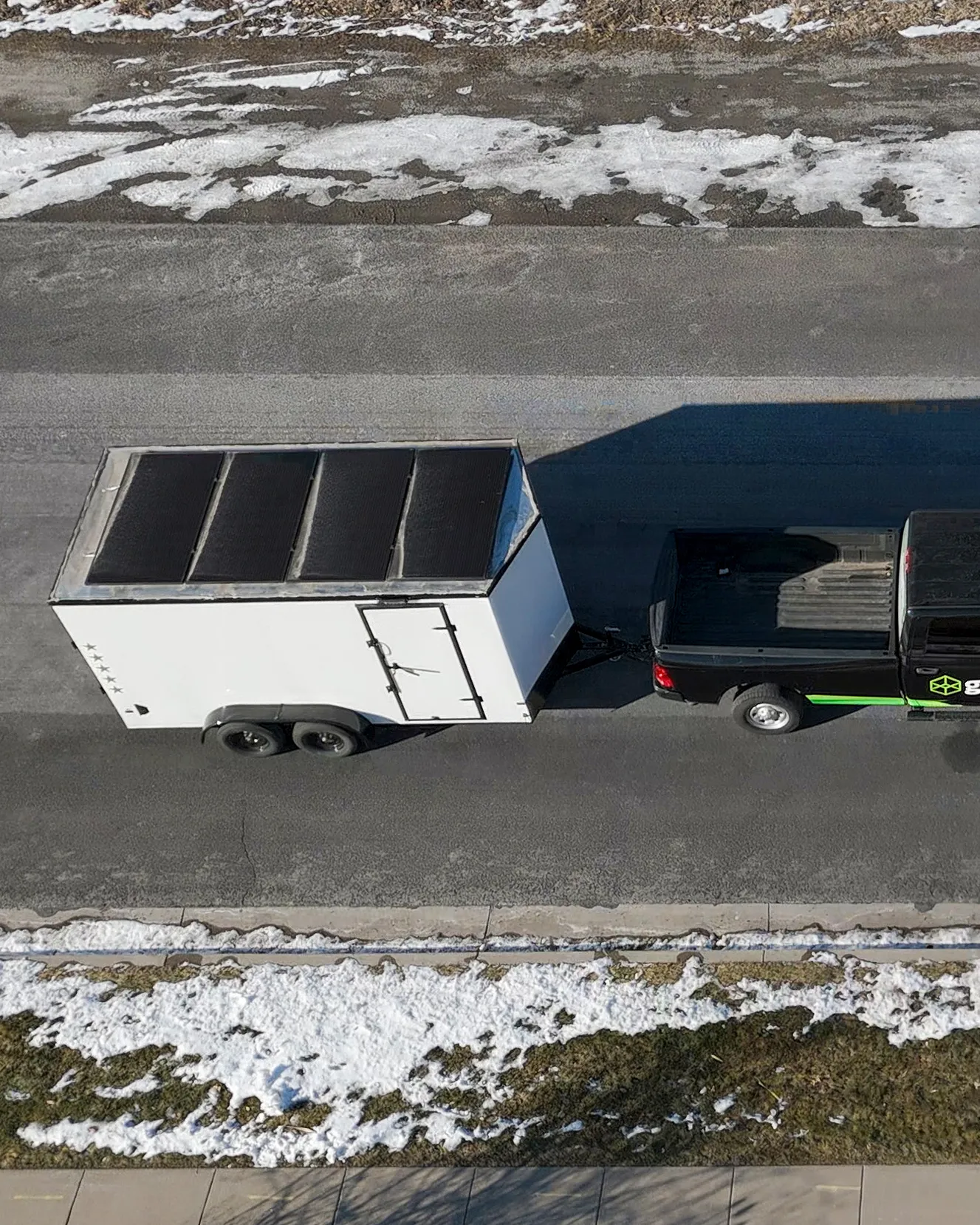 Off-grid solar installed on a trailer